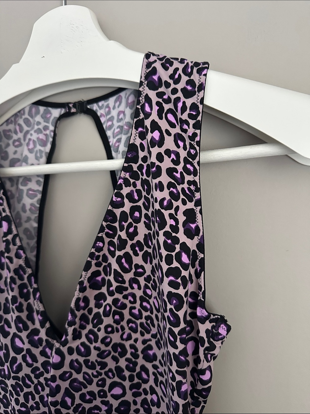 Victoria’s Secret Leopard Print Deep V Bodysuit - Purple and Pink - Picture 2 of 11